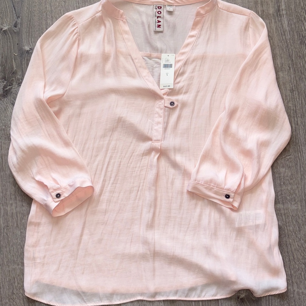 Dolan Light Peach V-Neck Blouse